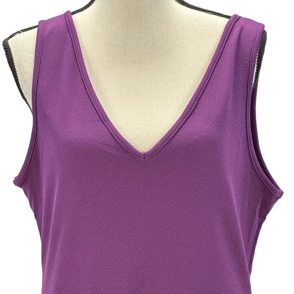 24Seven Comfort Apparel Sleeveless Hi-Low Tank Midi Dress - Purple - size XL - Picture 5 of 10